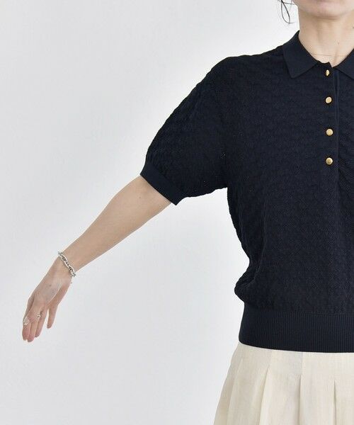 SHIPS / シップス ニット・セーター | 《予約》quaranciel:〈手洗い可能〉透かし編み ポロ ニット プルオーバー | 詳細26
