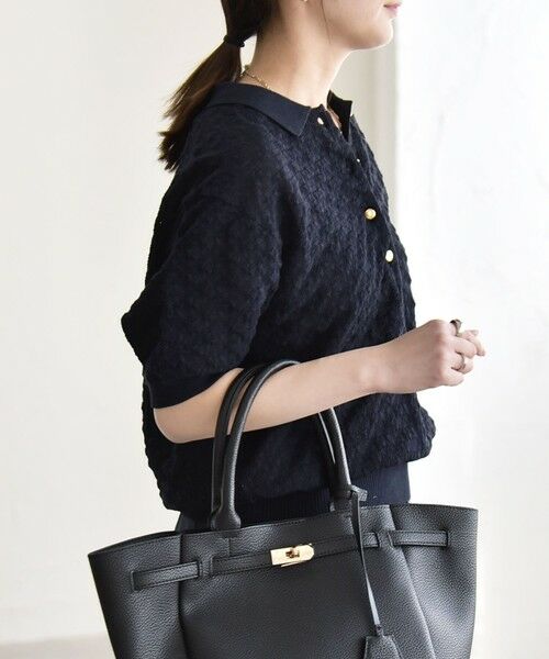 SHIPS / シップス ニット・セーター | 《予約》quaranciel:〈手洗い可能〉透かし編み ポロ ニット プルオーバー | 詳細8