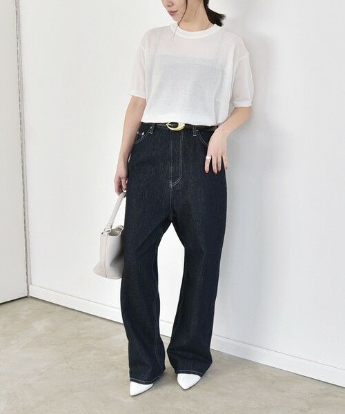 SHIPS / シップス ニット・セーター | 《予約》quaranciel:〈接触冷感/手洗い可能〉コンパクト シアー ニット TEE | 詳細1