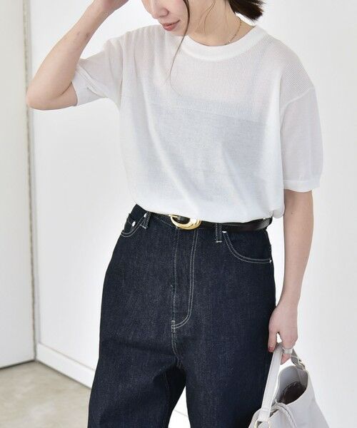 SHIPS / シップス ニット・セーター | 《予約》quaranciel:〈接触冷感/手洗い可能〉コンパクト シアー ニット TEE | 詳細3