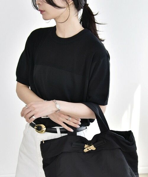 SHIPS / シップス ニット・セーター | 《予約》quaranciel:〈接触冷感/手洗い可能〉コンパクト シアー ニット TEE | 詳細12