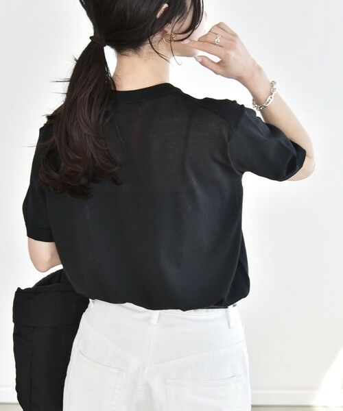 SHIPS / シップス ニット・セーター | 《予約》quaranciel:〈接触冷感/手洗い可能〉コンパクト シアー ニット TEE | 詳細10