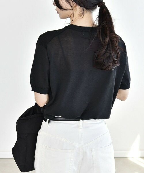 SHIPS / シップス ニット・セーター | 《予約》quaranciel:〈接触冷感/手洗い可能〉コンパクト シアー ニット TEE | 詳細11