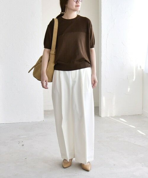 SHIPS / シップス ニット・セーター | 《予約》quaranciel:〈接触冷感/手洗い可能〉コンパクト シアー ニット TEE | 詳細16