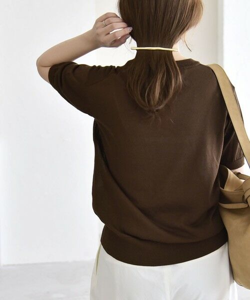 SHIPS / シップス ニット・セーター | 《予約》quaranciel:〈接触冷感/手洗い可能〉コンパクト シアー ニット TEE | 詳細20