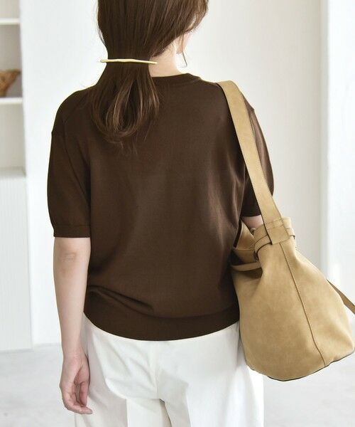 SHIPS / シップス ニット・セーター | 《予約》quaranciel:〈接触冷感/手洗い可能〉コンパクト シアー ニット TEE | 詳細21