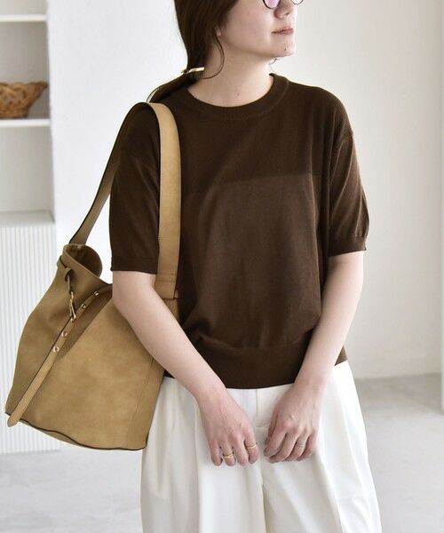 SHIPS / シップス ニット・セーター | 《予約》quaranciel:〈接触冷感/手洗い可能〉コンパクト シアー ニット TEE | 詳細23