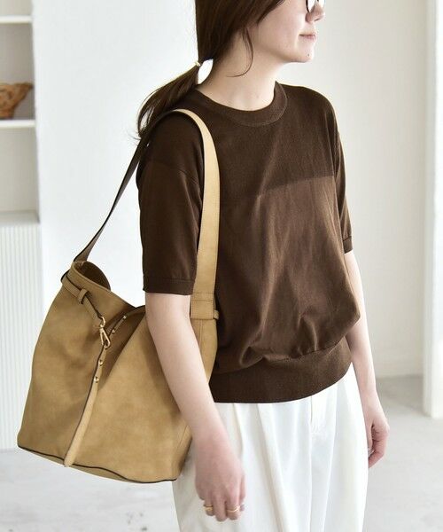 SHIPS / シップス ニット・セーター | 《予約》quaranciel:〈接触冷感/手洗い可能〉コンパクト シアー ニット TEE（ブラウン）