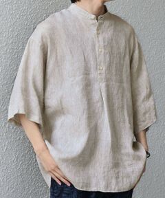 SHIPS / シップス シャツ・ブラウス | SHIPS any:〈洗濯機可能〉ピュアリネン バンド スキッパー ハーフスリーブ プルオーバー シャツ 26SS◆