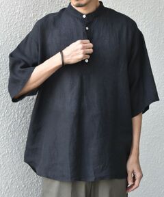 SHIPS / シップス シャツ・ブラウス | SHIPS any:〈洗濯機可能〉ピュアリネン バンド スキッパー ハーフスリーブ プルオーバー シャツ 26SS◆