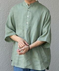 SHIPS / シップス シャツ・ブラウス | SHIPS any:〈洗濯機可能〉ピュアリネン バンド スキッパー ハーフスリーブ プルオーバー シャツ 26SS◆