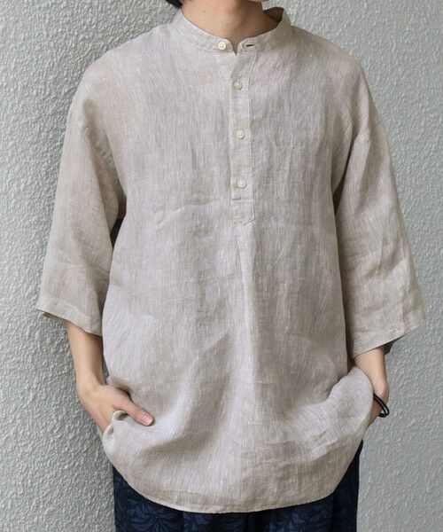 SHIPS / シップス シャツ・ブラウス | SHIPS any:〈洗濯機可能〉ピュアリネン バンド スキッパー ハーフスリーブ プルオーバー シャツ 26SS◆ | 詳細3