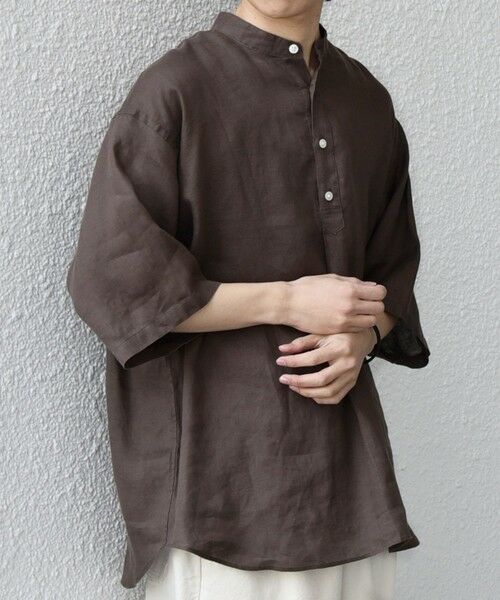 SHIPS / シップス シャツ・ブラウス | SHIPS any:〈洗濯機可能〉ピュアリネン バンド スキッパー ハーフスリーブ プルオーバー シャツ 26SS◆ | 詳細24