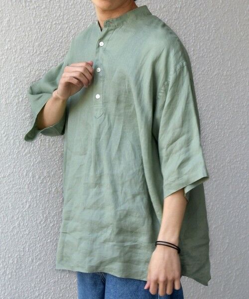 SHIPS / シップス シャツ・ブラウス | SHIPS any:〈洗濯機可能〉ピュアリネン バンド スキッパー ハーフスリーブ プルオーバー シャツ 26SS◆ | 詳細30