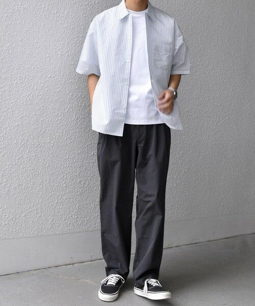 SHIPS / シップス シャツ・ブラウス | SHIPS any: JAPAN MADE ブルー ストライプ/ソリッド レギュラーカラー 半袖 シャツ◆ | 詳細1