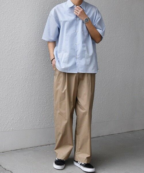 SHIPS / シップス シャツ・ブラウス | SHIPS any: JAPAN MADE ブルー ストライプ/ソリッド レギュラーカラー 半袖 シャツ◆ | 詳細8