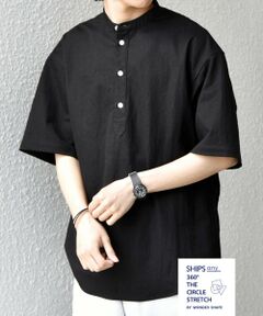 SHIPS / シップス シャツ・ブラウス | SHIPS any:〈接触冷感/ストレッチ〉360° THE CIRCLE STRETCH リネン ミックス バンドカラー プルオーバー シャツ(セットアップ対応)◆