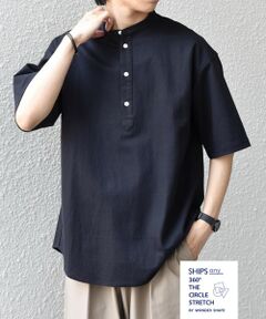 SHIPS / シップス シャツ・ブラウス | SHIPS any:〈接触冷感/ストレッチ〉360° THE CIRCLE STRETCH リネン ミックス バンドカラー プルオーバー シャツ(セットアップ対応)◆