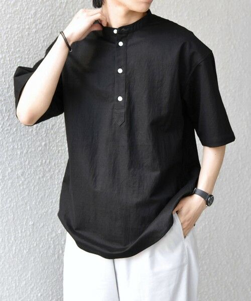 SHIPS / シップス シャツ・ブラウス | SHIPS any:〈接触冷感/ストレッチ〉360° THE CIRCLE STRETCH リネン ミックス バンドカラー プルオーバー シャツ(セットアップ対応)◆ | 詳細4