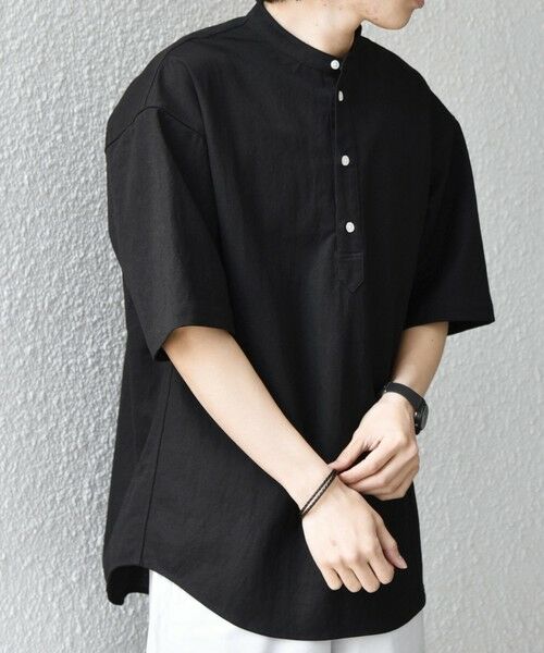 SHIPS / シップス シャツ・ブラウス | SHIPS any:〈接触冷感/ストレッチ〉360° THE CIRCLE STRETCH リネン ミックス バンドカラー プルオーバー シャツ(セットアップ対応)◆ | 詳細5