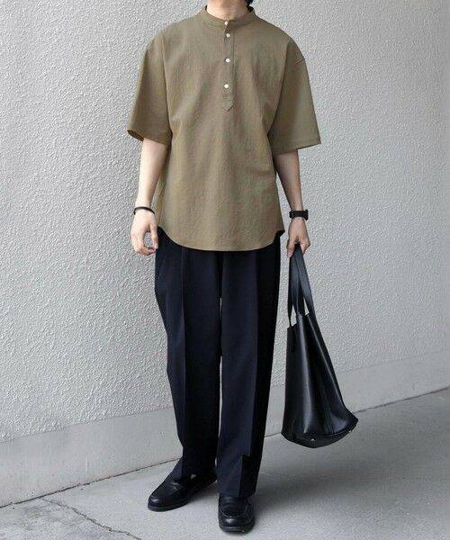 SHIPS / シップス シャツ・ブラウス | SHIPS any:〈接触冷感/ストレッチ〉360° THE CIRCLE STRETCH リネン ミックス バンドカラー プルオーバー シャツ(セットアップ対応)◆ | 詳細9