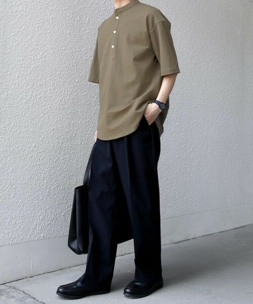 SHIPS / シップス シャツ・ブラウス | SHIPS any:〈接触冷感/ストレッチ〉360° THE CIRCLE STRETCH リネン ミックス バンドカラー プルオーバー シャツ(セットアップ対応)◆ | 詳細10