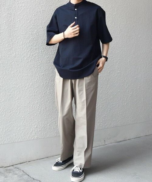 SHIPS / シップス シャツ・ブラウス | SHIPS any:〈接触冷感/ストレッチ〉360° THE CIRCLE STRETCH リネン ミックス バンドカラー プルオーバー シャツ(セットアップ対応)◆ | 詳細17