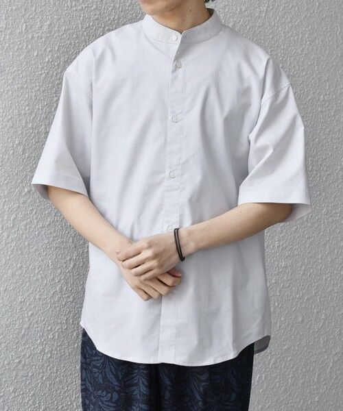 SHIPS / シップス シャツ・ブラウス | 【WEB限定】SHIPS any: ハイブリッドリネン バンドカラー ショートスリーブ シャツ(セットアップ対応)◆ | 詳細3