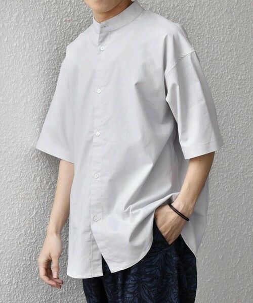 SHIPS / シップス シャツ・ブラウス | 【WEB限定】SHIPS any: ハイブリッドリネン バンドカラー ショートスリーブ シャツ(セットアップ対応)◆ | 詳細4