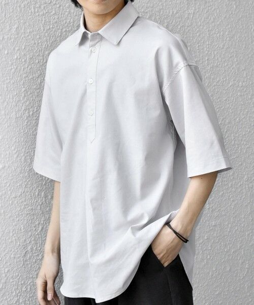 SHIPS / シップス シャツ・ブラウス | 【WEB限定】SHIPS any: ハイブリッドリネン プルオーバー シャツ(セットアップ対応) 26SS◆（ライトグレー）