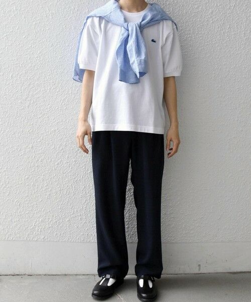 SHIPS / シップス Tシャツ | 【SHIPS any別注】LACOSTE: ワンポイント ロゴ ピケ クルーネック Tシャツ 26SS◆ | 詳細1