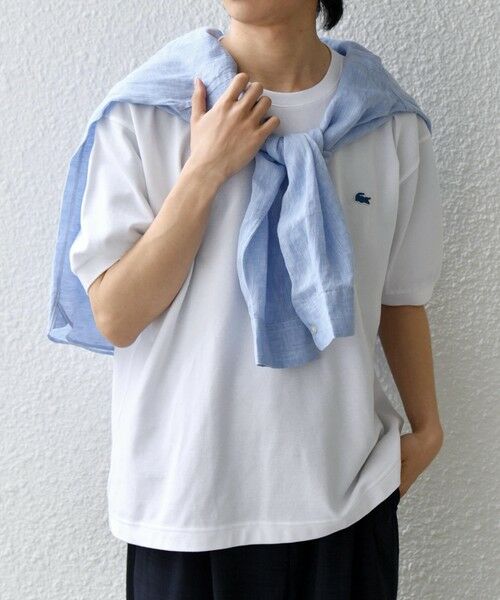 SHIPS / シップス Tシャツ | 【SHIPS any別注】LACOSTE: ワンポイント ロゴ ピケ クルーネック Tシャツ 26SS◆（ホワイト）