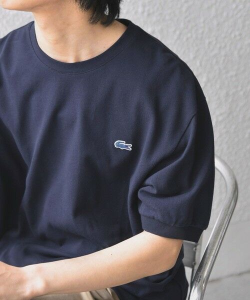 SHIPS / シップス Tシャツ | 【SHIPS any別注】LACOSTE: ワンポイント ロゴ ピケ クルーネック Tシャツ 26SS◆（ネイビー）
