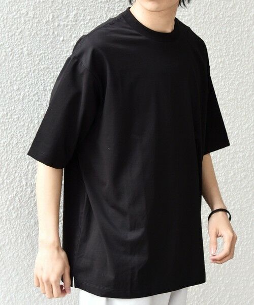 SHIPS / シップス Tシャツ | SHIPS any:〈遮熱〉SOLAMENT(R) セミ モックネック リラックス Tシャツ◆（ブラック）