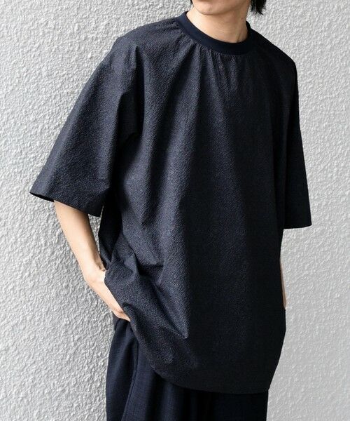 SHIPS / シップス Tシャツ | SHIPS any:〈撥水/軽量/ストレッチ〉SOLOTEX(R) シアサッカー スピンドル Tシャツ 26SS◆(ダークブルー)