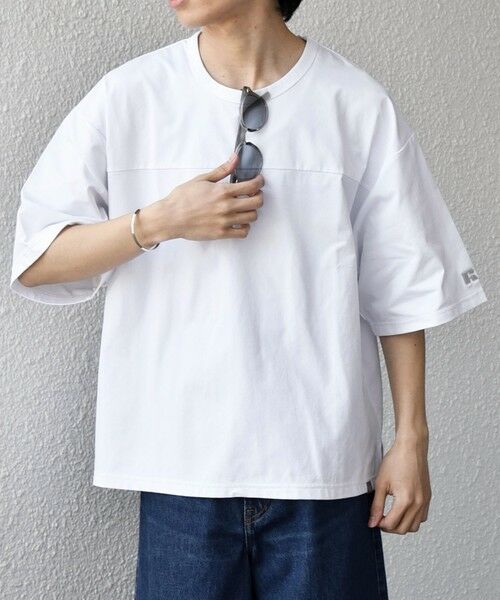 SHIPS / シップス Tシャツ | 【SHIPS any別注】RUSSELL ATHLETIC:〈吸水速乾/抗菌防臭〉Dri-Power(R) フットボール Tシャツ◆（ホワイト）