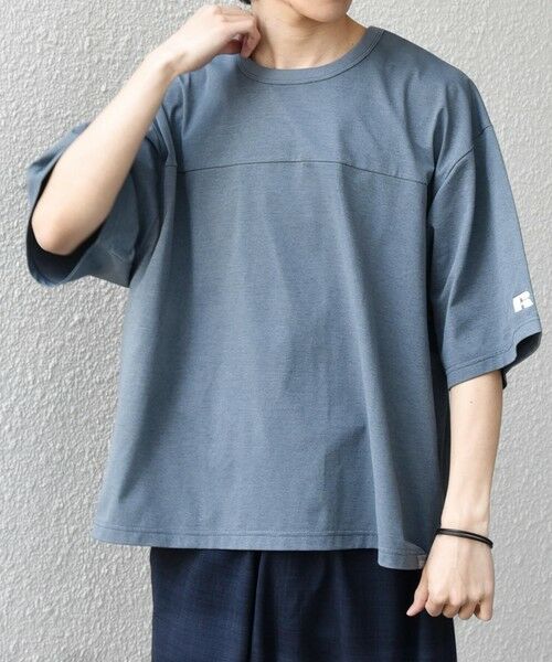 SHIPS / シップス Tシャツ | 【SHIPS any別注】RUSSELL ATHLETIC:〈吸水速乾/抗菌防臭〉Dri-Power(R) フットボール Tシャツ◆（ライトブルー）