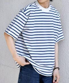 SHIPS any:〈洗濯機可能〉デザイン リブ ベーシック ボーダー Tシャツ◆