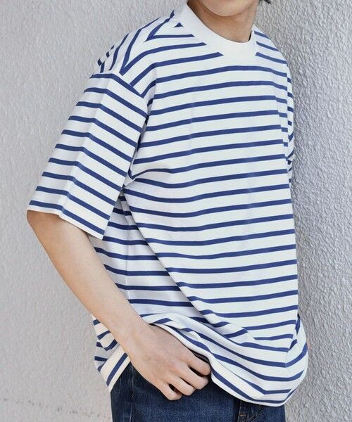 SHIPS / シップス Tシャツ | SHIPS any:〈洗濯機可能〉デザイン リブ ベーシック ボーダー Tシャツ◆ | 詳細5