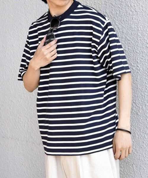 SHIPS / シップス Tシャツ | SHIPS any:〈洗濯機可能〉デザイン リブ ベーシック ボーダー Tシャツ◆(ネイビー)