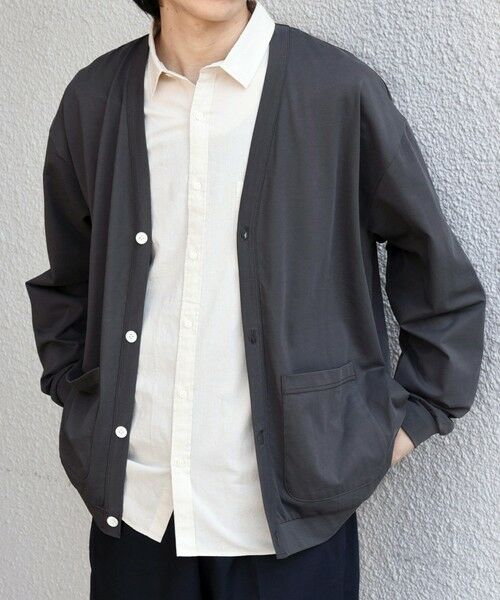 SHIPS / シップス カーディガン・ボレロ | SHIPS any:〈遮熱〉SOLAMENT(R) リラックス ポケット Vネック カーディガン◆（チャコールグレー）