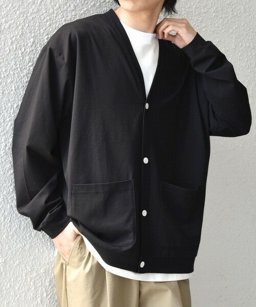 SHIPS / シップス カーディガン・ボレロ | SHIPS any:〈遮熱〉SOLAMENT(R) リラックス ポケット Vネック カーディガン◆（ブラック）