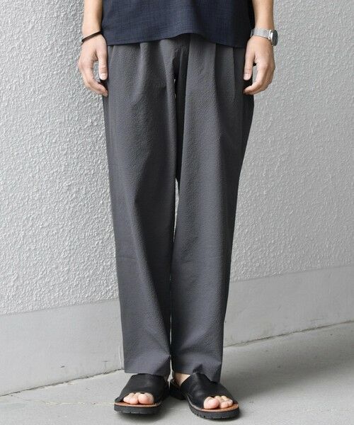 SHIPS / シップス その他パンツ | SHIPS any:〈撥水/軽量/ストレッチ〉SOLOTEX(R) シアサッカー セミワイド イージーパンツ(セットアップ対応)26SS◆（チャコールグレー）