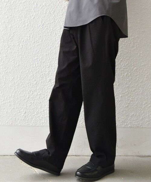 SHIPS / シップス その他パンツ | SHIPS any:〈撥水/軽量/ストレッチ〉SOLOTEX(R) シアサッカー セミワイド イージーパンツ(セットアップ対応)26SS◆（ブラック）