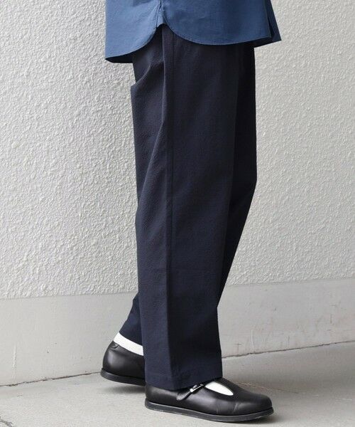 SHIPS / シップス その他パンツ | SHIPS any:〈撥水/軽量/ストレッチ〉SOLOTEX(R) シアサッカー セミワイド イージーパンツ(セットアップ対応)26SS◆（ネイビー）