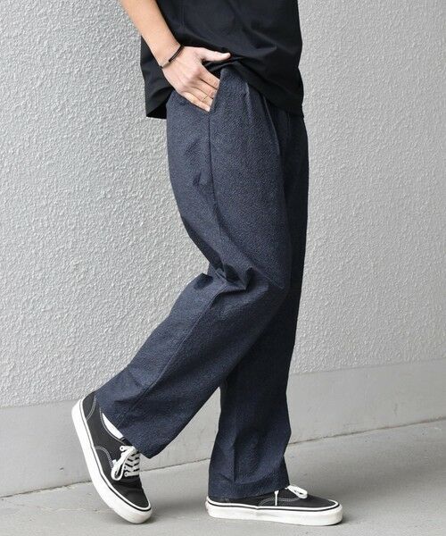 SHIPS / シップス その他パンツ | SHIPS any:〈撥水/軽量/ストレッチ〉SOLOTEX(R) シアサッカー セミワイド イージーパンツ(セットアップ対応)26SS◆（ダークブルー）