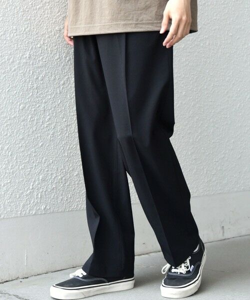 SHIPS / シップス その他パンツ | SHIPS any:〈通気性/遮熱/吸水速乾〉CALCULO(R) サマー トロピカル 2タック イージー パンツ(セットアップ対応)26SS◆（ブラック）