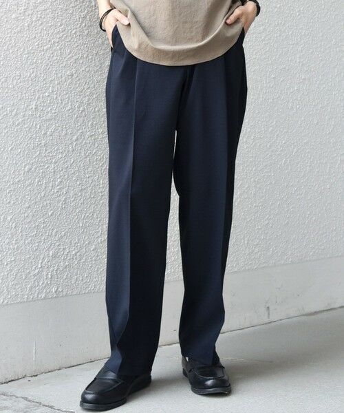 SHIPS / シップス その他パンツ | SHIPS any:〈通気性/遮熱/吸水速乾〉CALCULO(R) サマー トロピカル 2タック イージー パンツ(セットアップ対応)26SS◆（ネイビー）