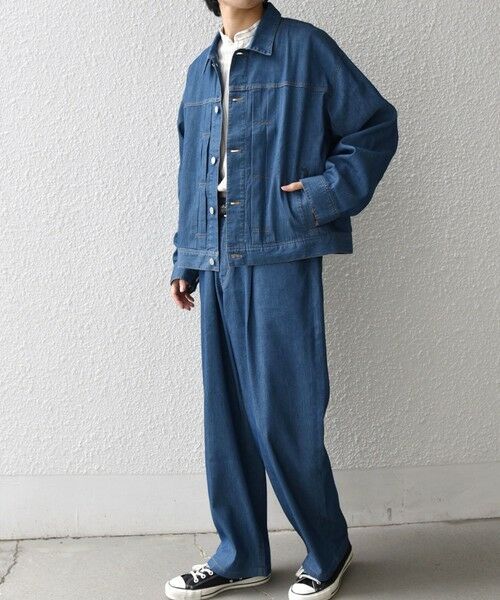 SHIPS / シップス その他パンツ | SHIPS any: ライト メッシュ デニム 1タック リラックス パンツ (セットアップ対応)◆ | 詳細7