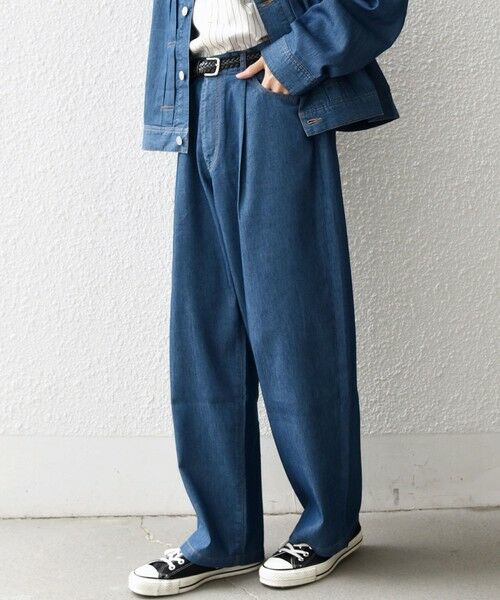 SHIPS / シップス その他パンツ | SHIPS any: ライト メッシュ デニム 1タック リラックス パンツ (セットアップ対応)◆ | 詳細9